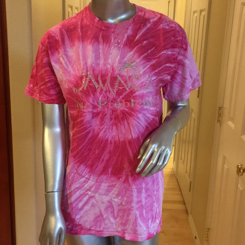Pink Tie Die Jamaica No Problem tee-shirt
